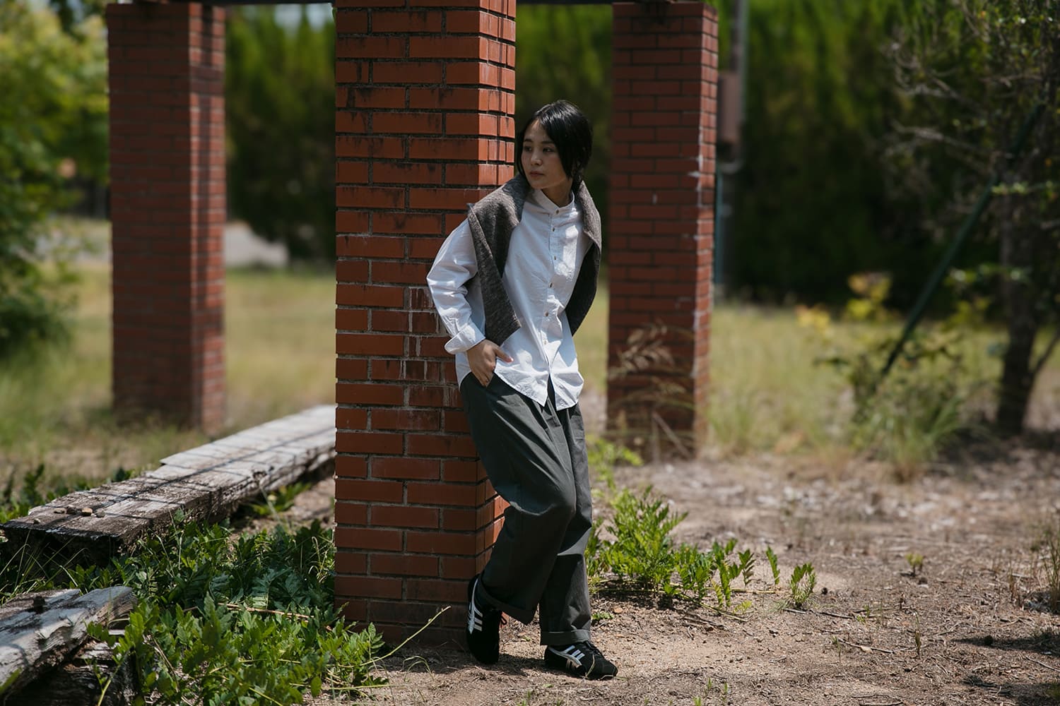 約2.2万超高級★美品◎パブリックトウキョウ　チノ　バレルレッグ　ブラック　S PUBLIC CHINOS バレルレッグイージー（チノパンツ）｜PUBLIC